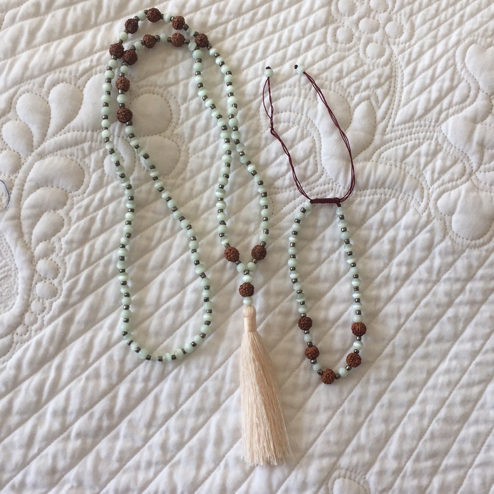 Mala necklace and bracelet set from Bali
